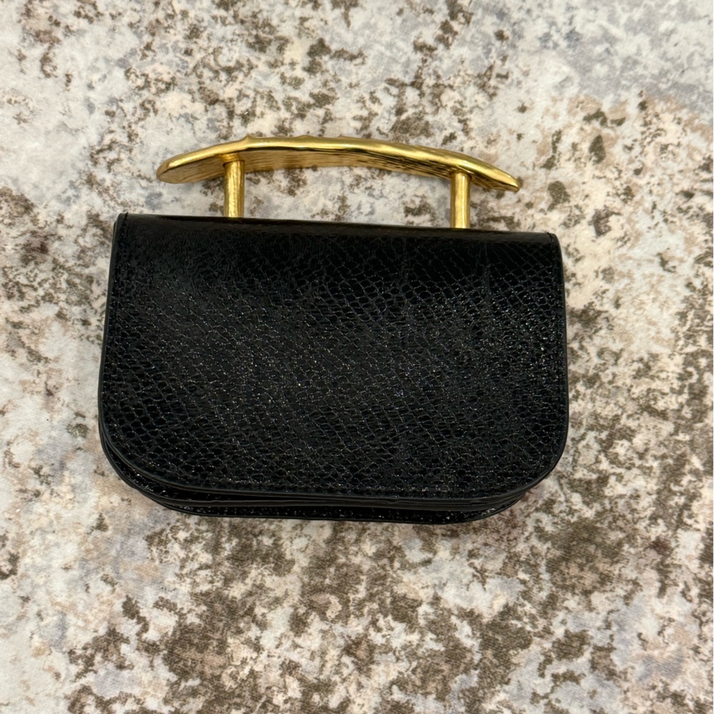 Zara Black Mini Bag with Gold Handle